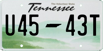 TN license plate U4543T