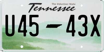 TN license plate U4543X