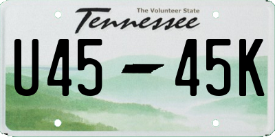 TN license plate U4545K