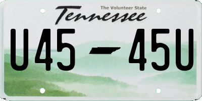 TN license plate U4545U