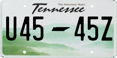 TN license plate U4545Z