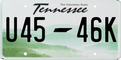 TN license plate U4546K