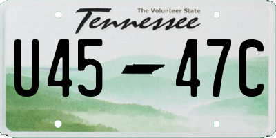 TN license plate U4547C
