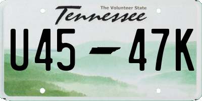 TN license plate U4547K