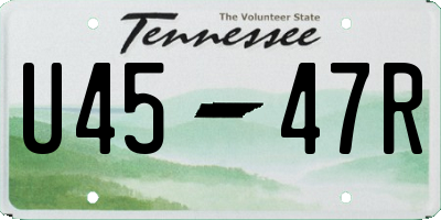 TN license plate U4547R