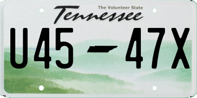 TN license plate U4547X