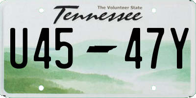 TN license plate U4547Y