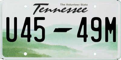 TN license plate U4549M