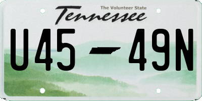 TN license plate U4549N