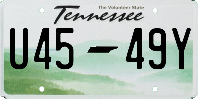 TN license plate U4549Y