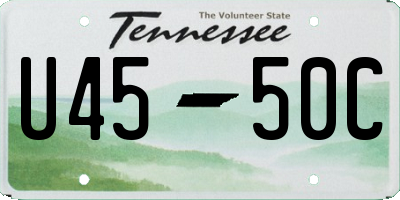 TN license plate U4550C