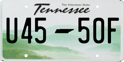 TN license plate U4550F