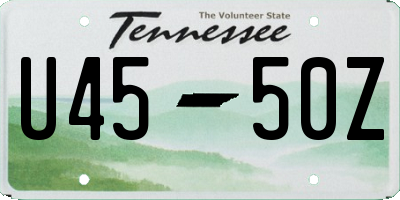 TN license plate U4550Z