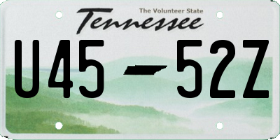 TN license plate U4552Z
