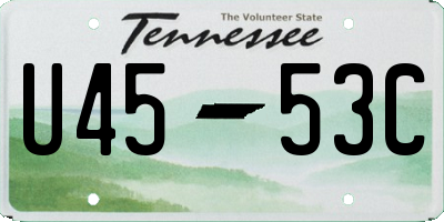 TN license plate U4553C