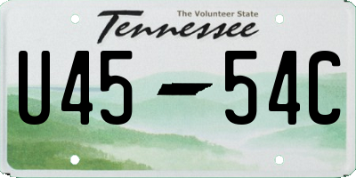 TN license plate U4554C