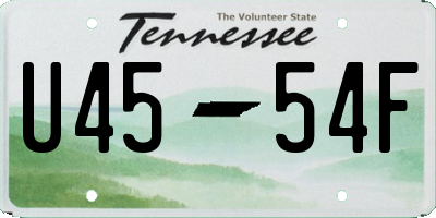 TN license plate U4554F