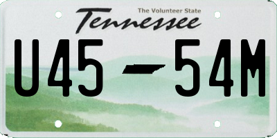 TN license plate U4554M