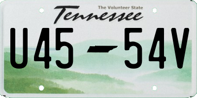 TN license plate U4554V
