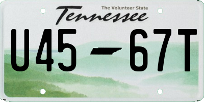 TN license plate U4567T