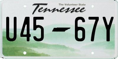 TN license plate U4567Y