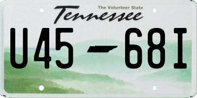 TN license plate U4568I