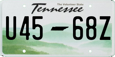 TN license plate U4568Z