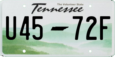 TN license plate U4572F