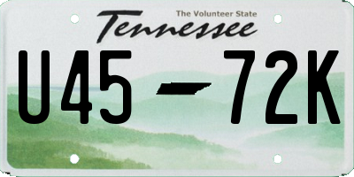 TN license plate U4572K