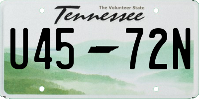 TN license plate U4572N