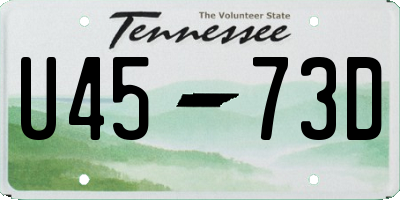 TN license plate U4573D