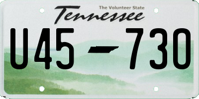 TN license plate U4573O
