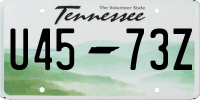 TN license plate U4573Z