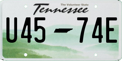 TN license plate U4574E