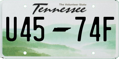 TN license plate U4574F