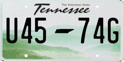 TN license plate U4574G