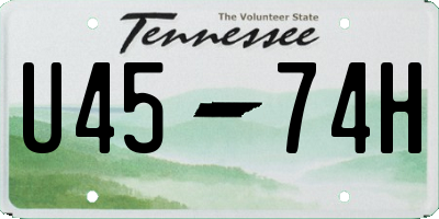 TN license plate U4574H
