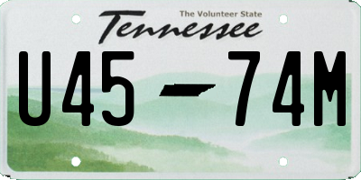 TN license plate U4574M