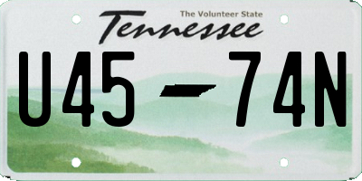 TN license plate U4574N