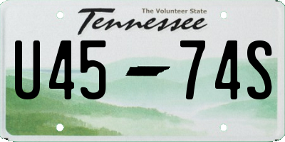 TN license plate U4574S
