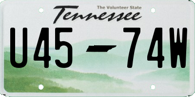 TN license plate U4574W