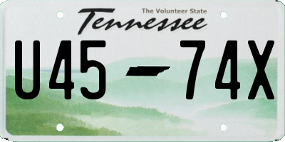TN license plate U4574X