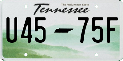 TN license plate U4575F
