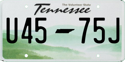 TN license plate U4575J