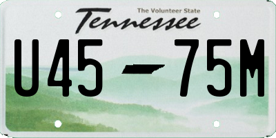 TN license plate U4575M