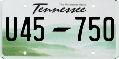 TN license plate U4575O