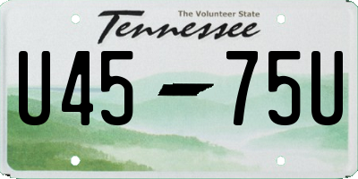 TN license plate U4575U