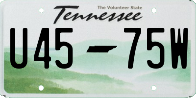 TN license plate U4575W