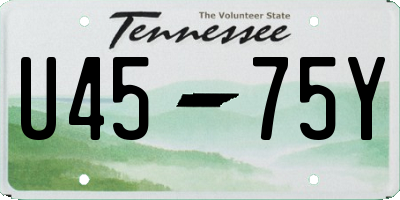 TN license plate U4575Y