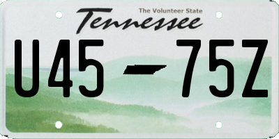 TN license plate U4575Z